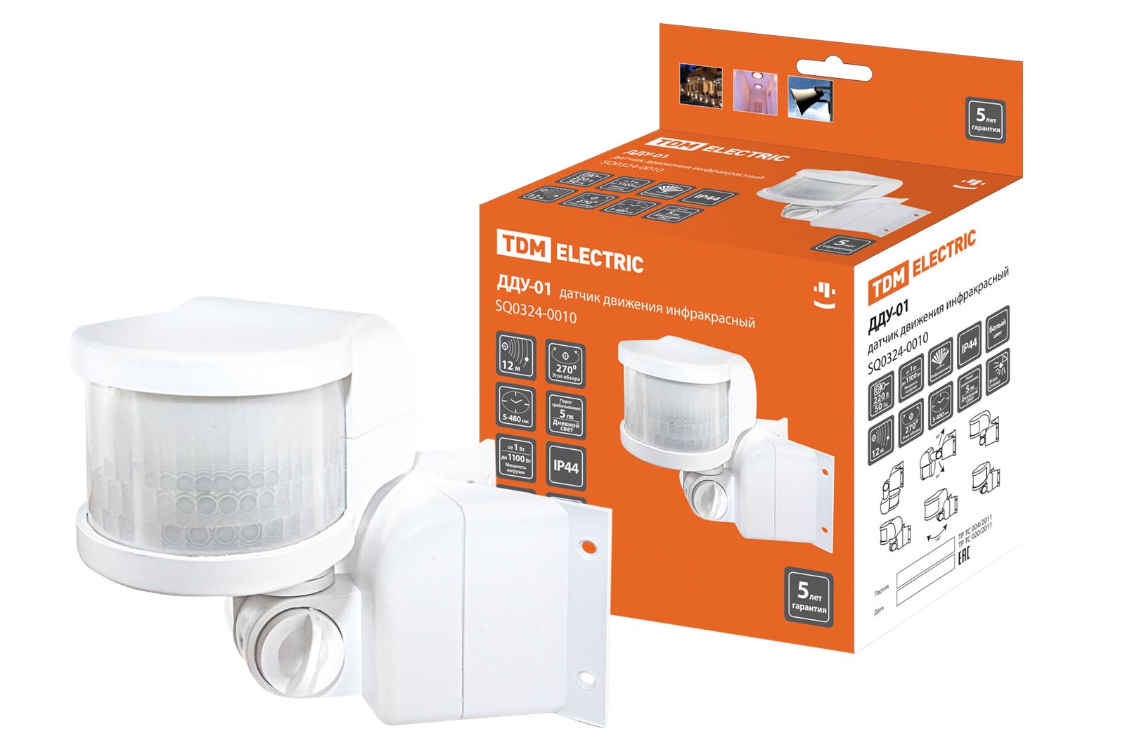 ДДУ-01 1100Вт, 5-480с, 12м, 5+Лк, 270гр, IP44, TDM ДДУ-01 1100Вт, 5-480с, 12м, 5+Лк, 270гр, IP44, TDM