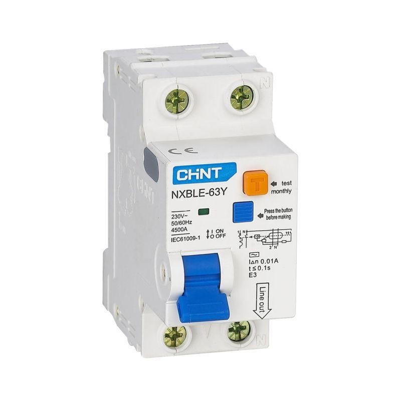 Диф. автомат NXBLE-63Y 1P+N 16А 30mA электронный тип AС, х-ка С, 4,5kA (R) (CHINT)