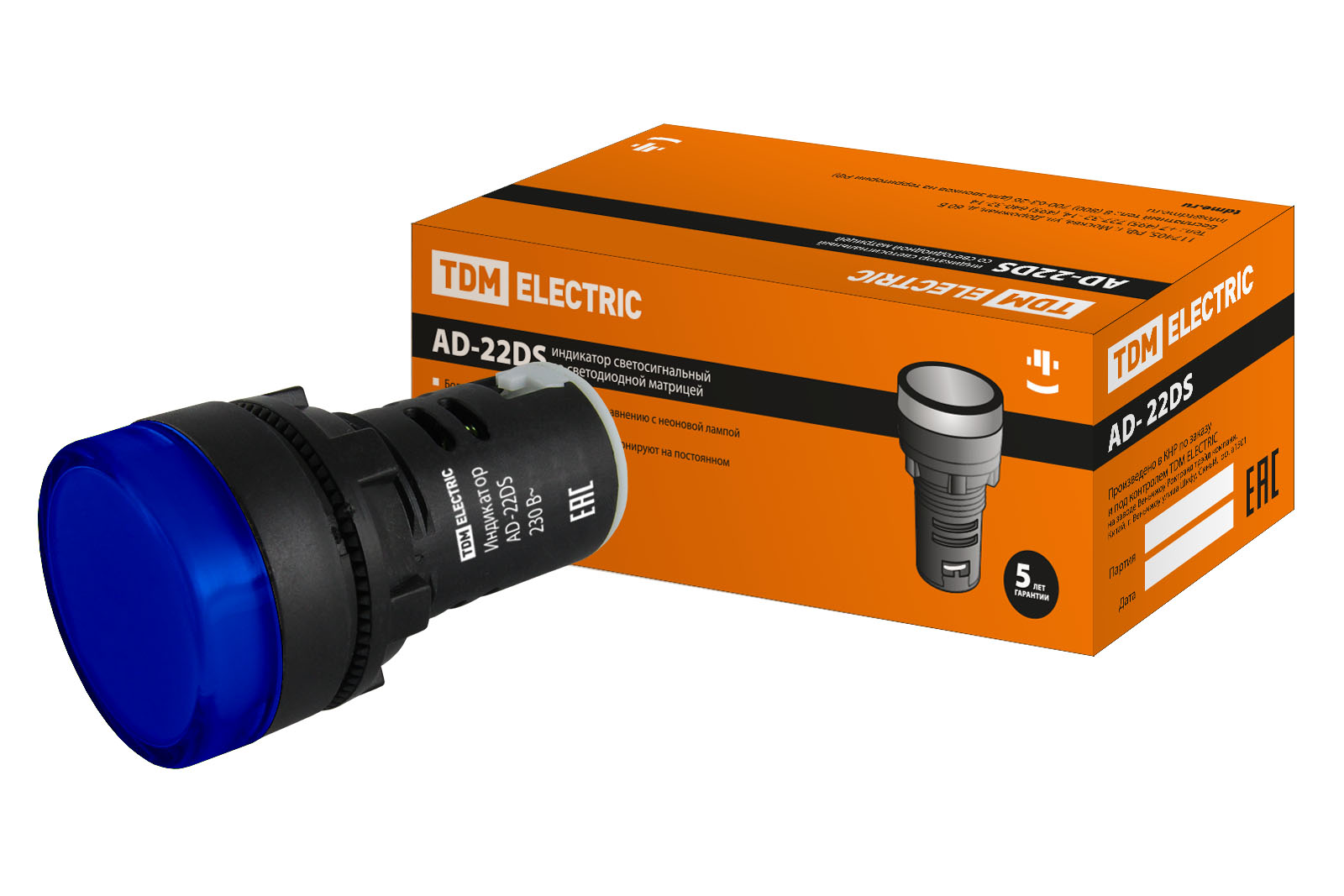 Лампа AD-22DS(LED)матрица d22мм синий 230В TDM Лампа AD-22DS(LED)матрица d22мм синий 230В TDM