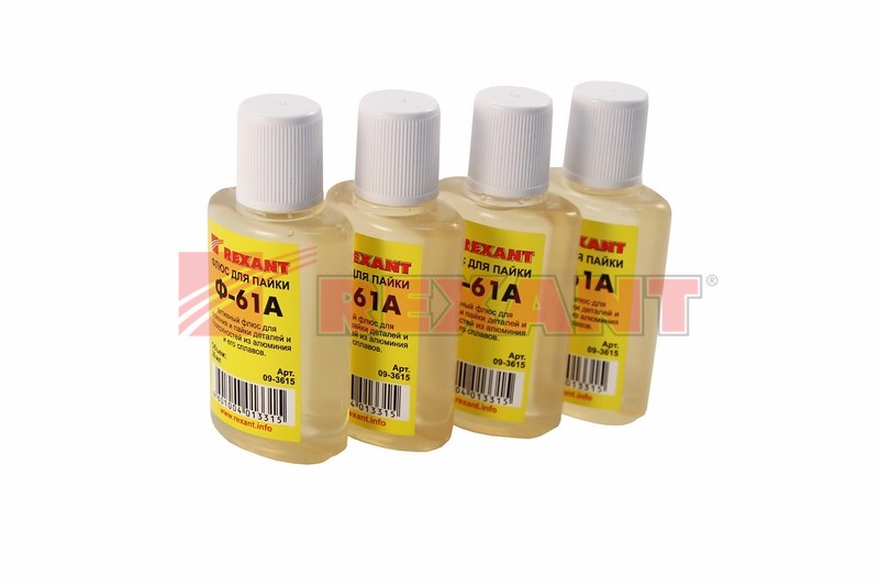 Флюс для пайки, Ф-61А (пайка алюминия), 30мл, флакон REXANT